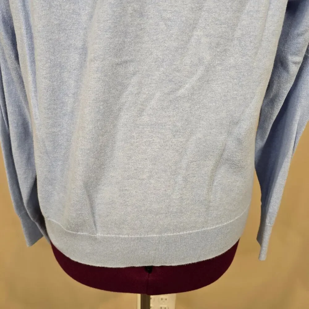 Women's J. Crew Blue Cashmere Blend Crewneck Sweater | Size Large